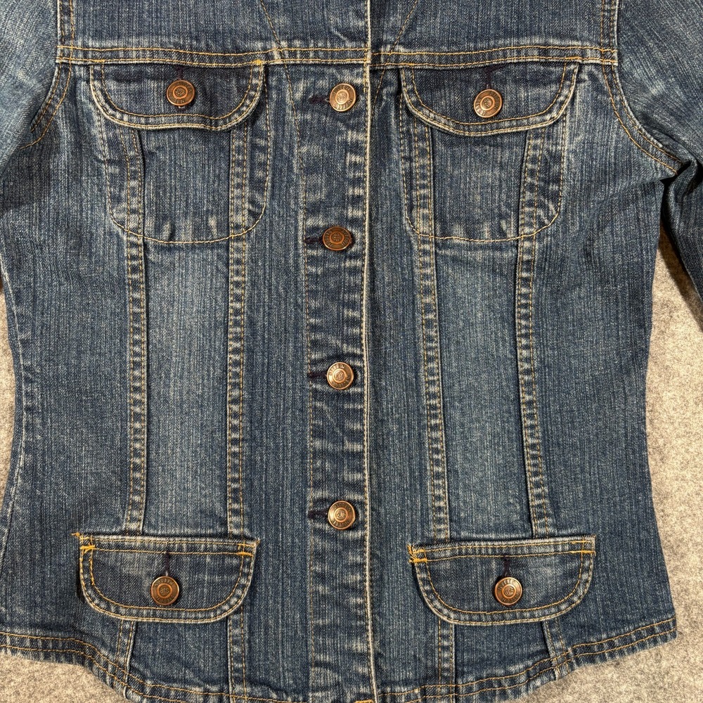 Bitten Denim Jacket Womens Medium Blue SJP Sarah Jessica Parker Trucker Jean - Picture 5 of 12